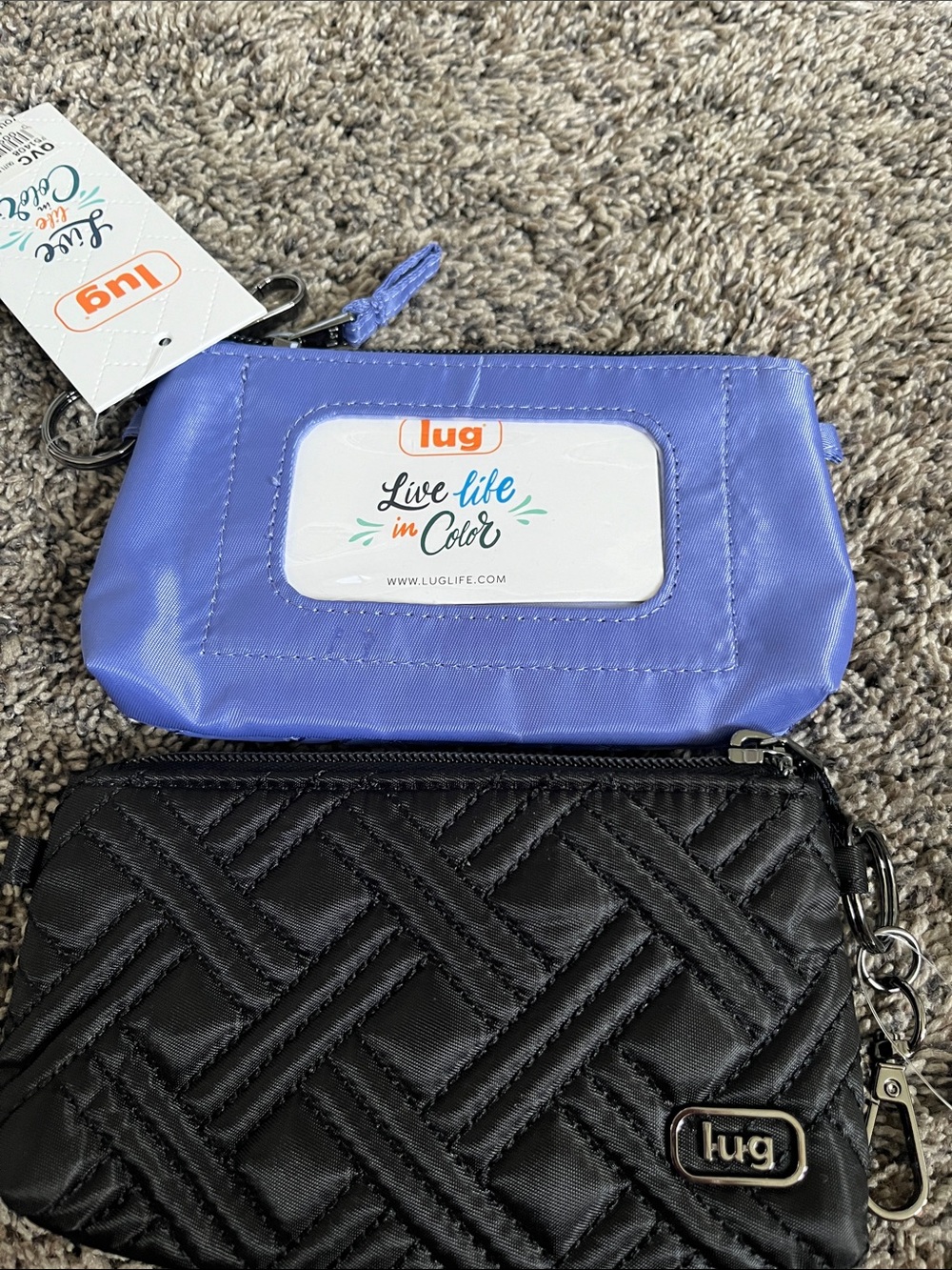 lug Quilted Lavender and Black Key Pouches. Set of two. New. - Picture 7 of 8